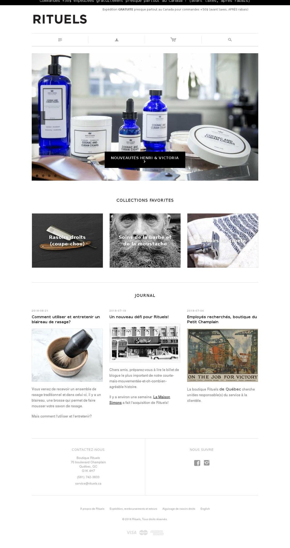 rituel.ca shopify website screenshot