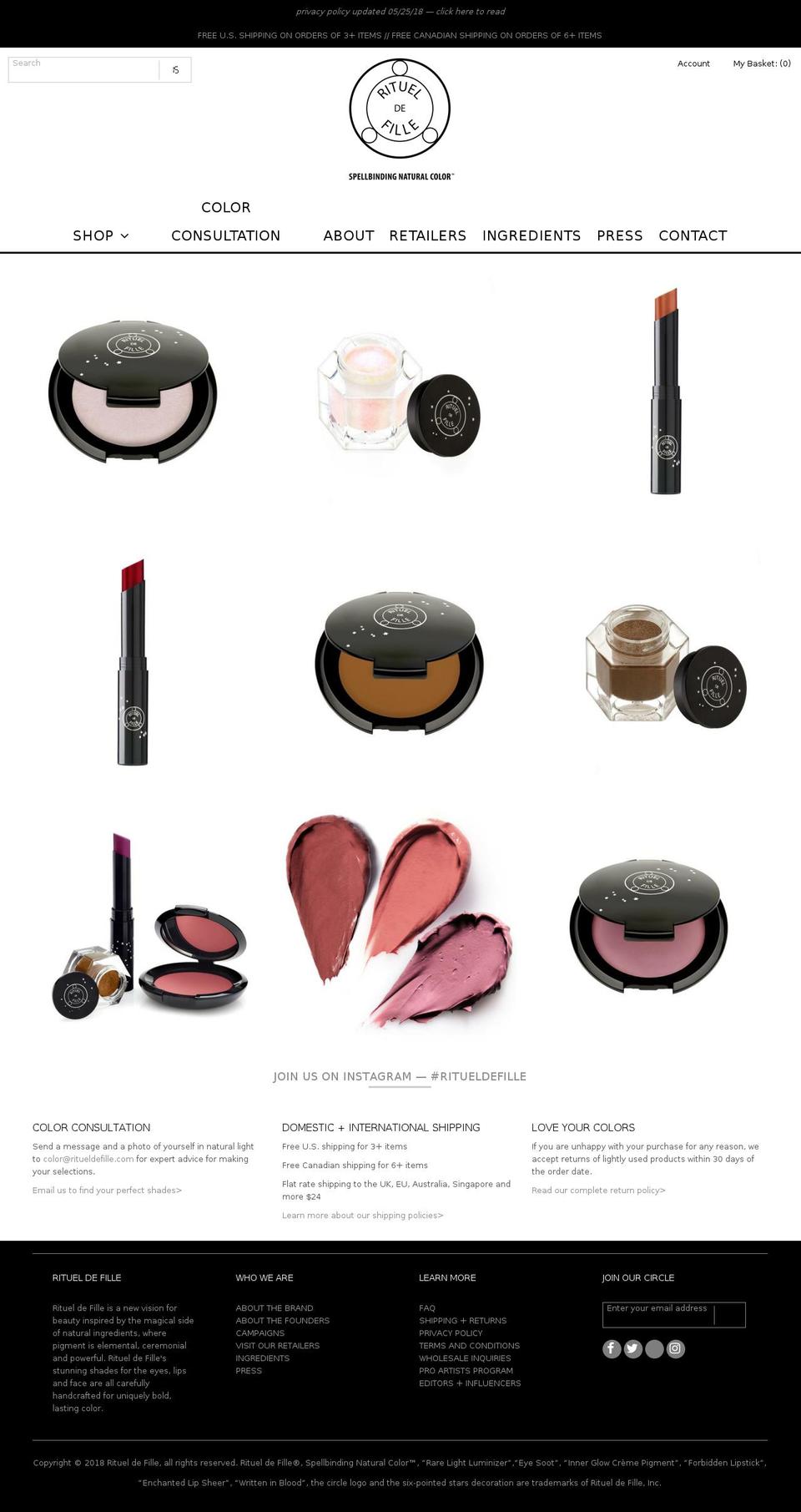 gold presale Shopify theme site example rituelcosmetics.com