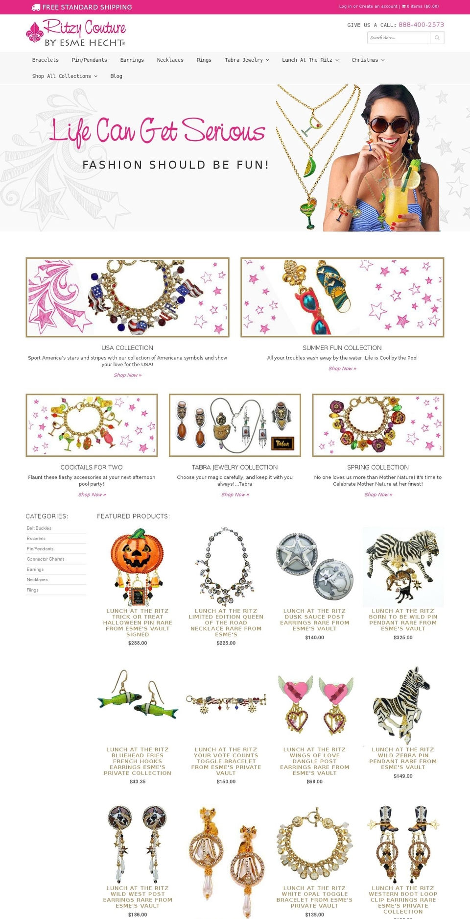 ritzy.jewelry shopify website screenshot