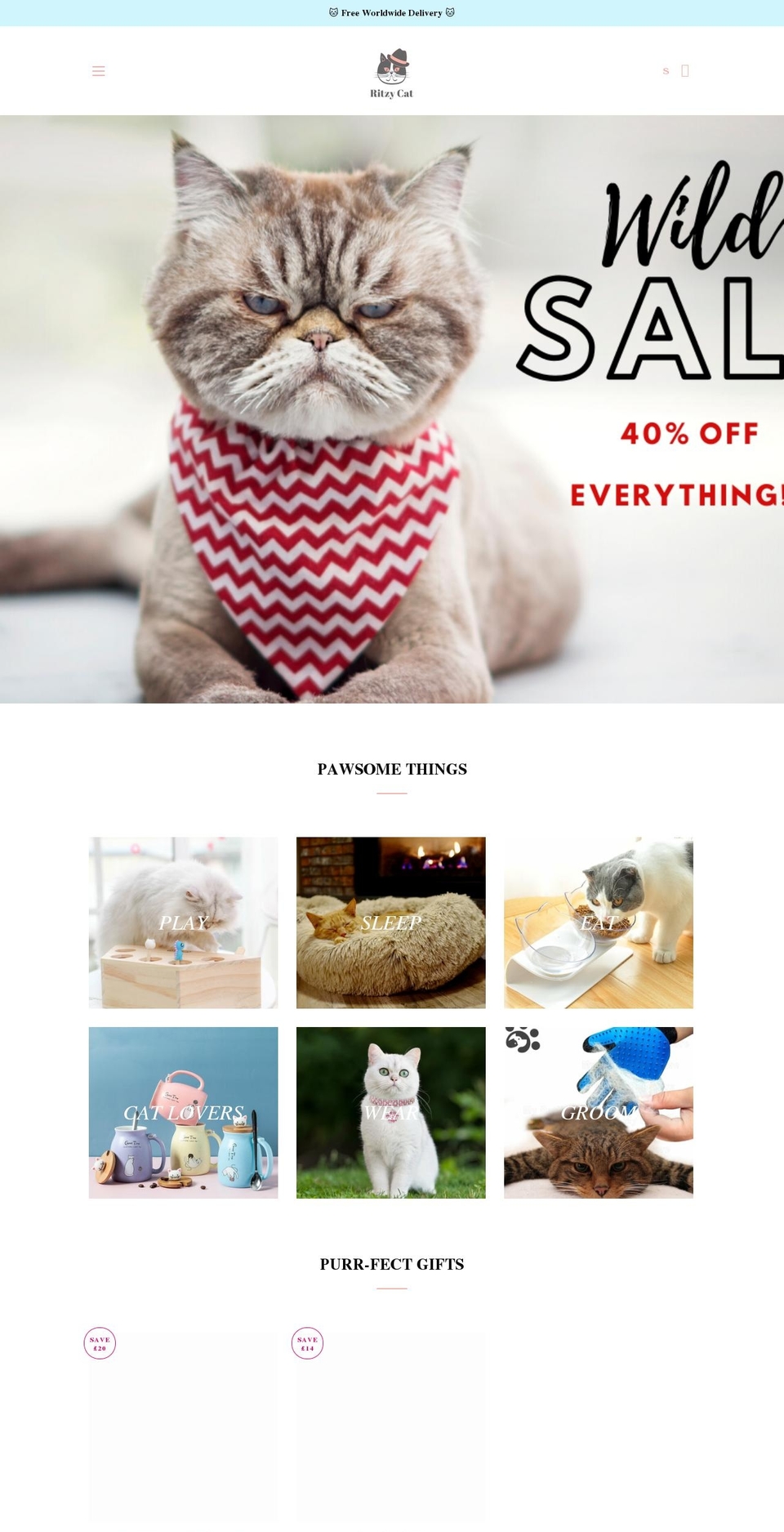 ritzycat.com shopify website screenshot