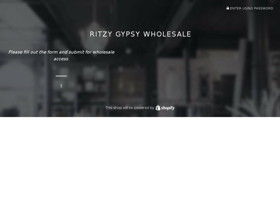 ritzygypsywholesale.com — Shopify storefront screenshot