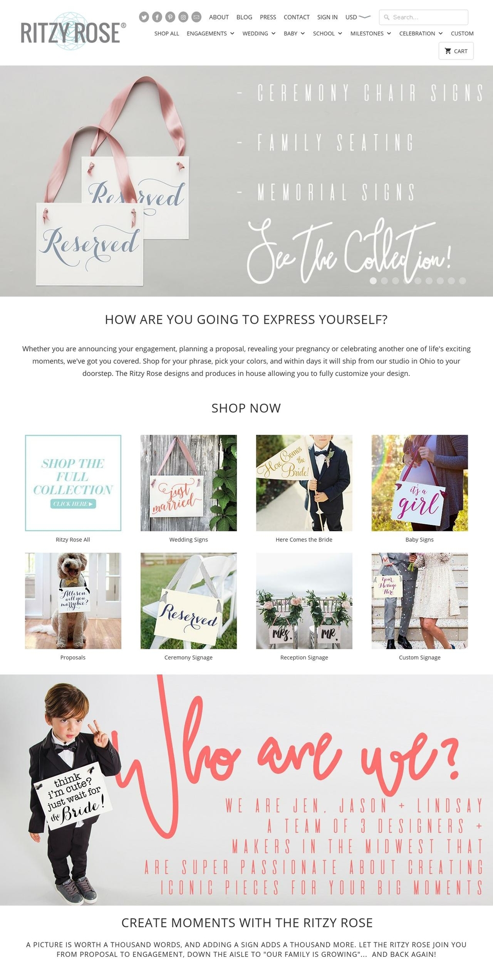 ritzyrose.com — Shopify storefront screenshot