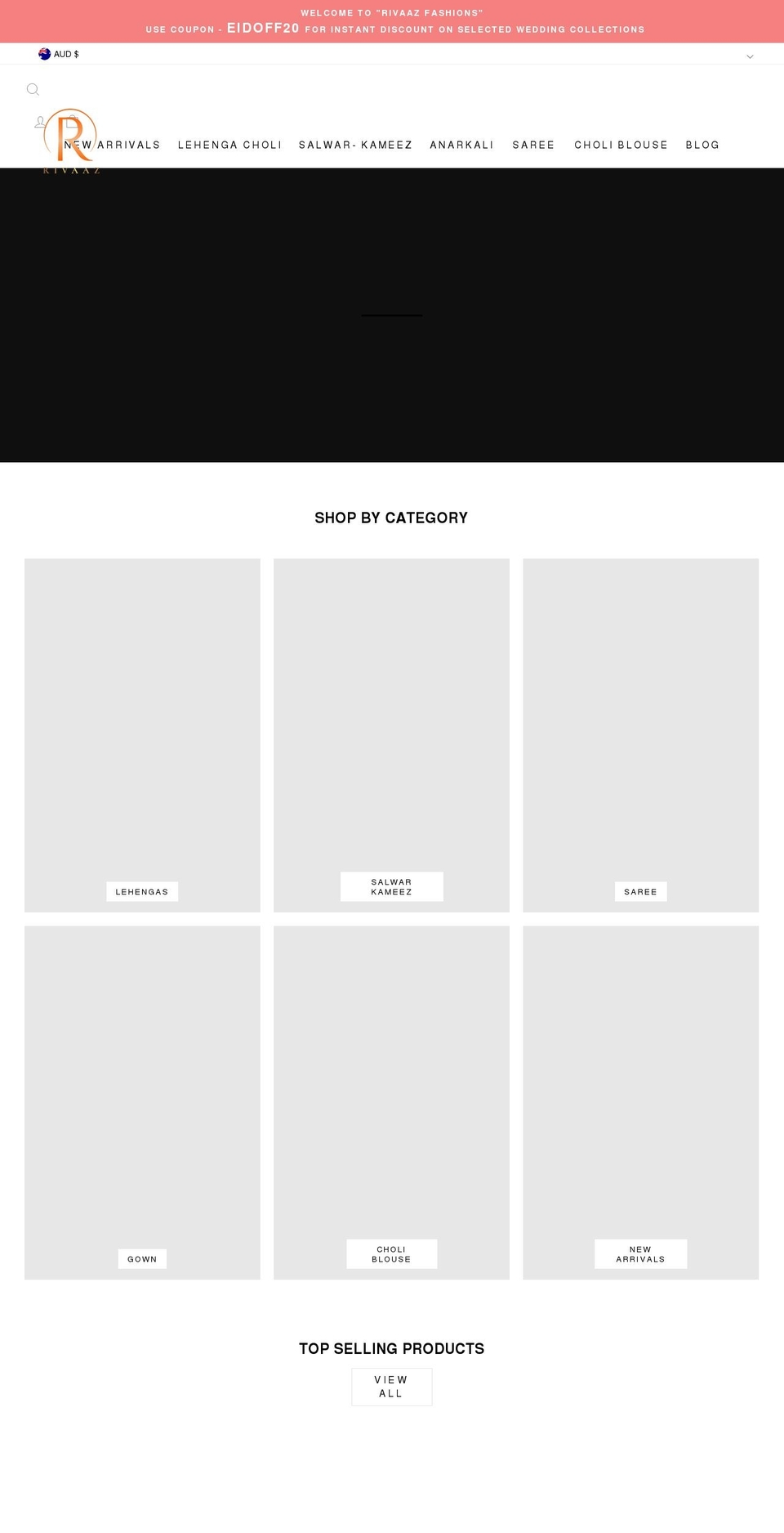 rivaaz.com.au shopify website screenshot