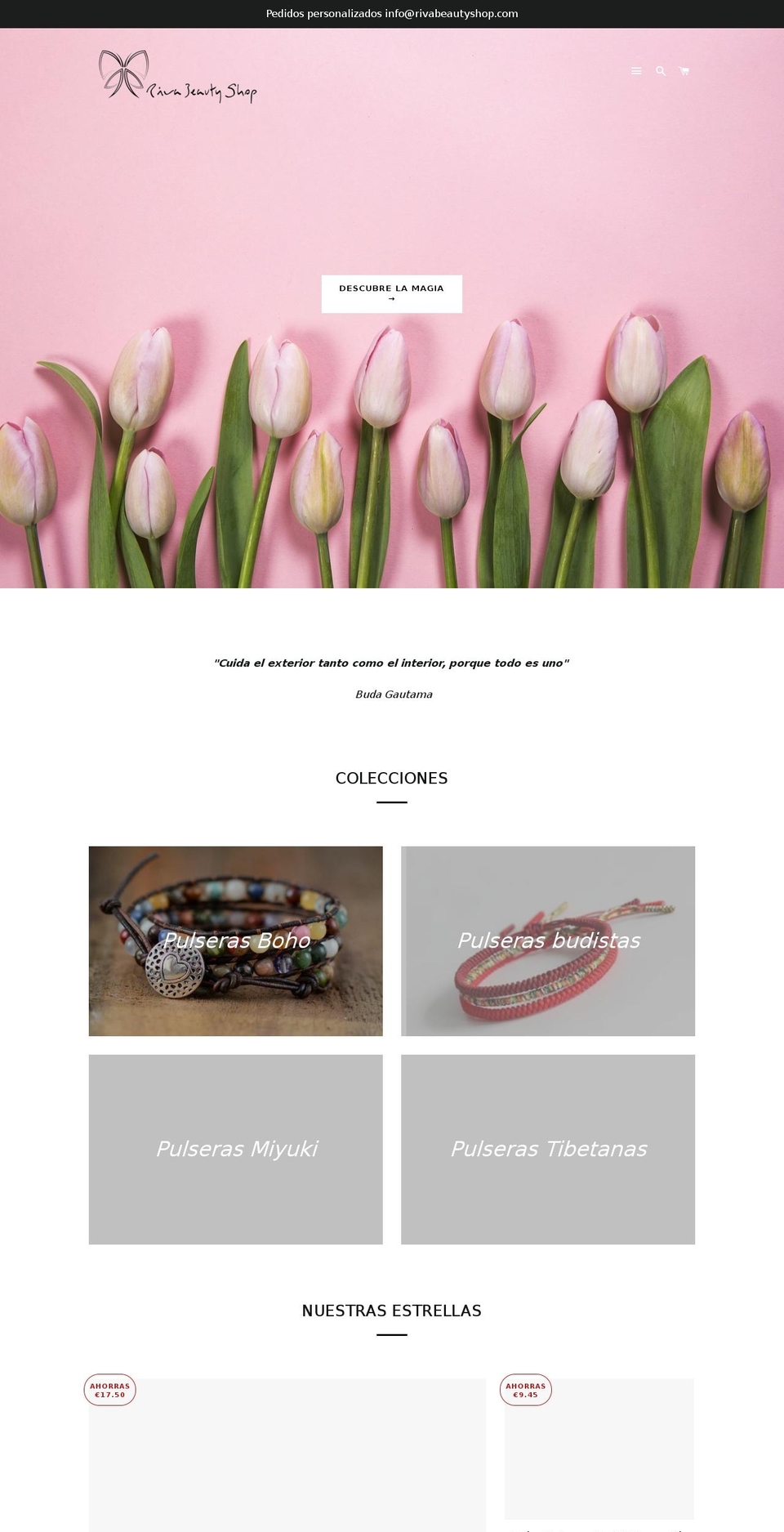rivabeautyshop.com — Shopify storefront screenshot