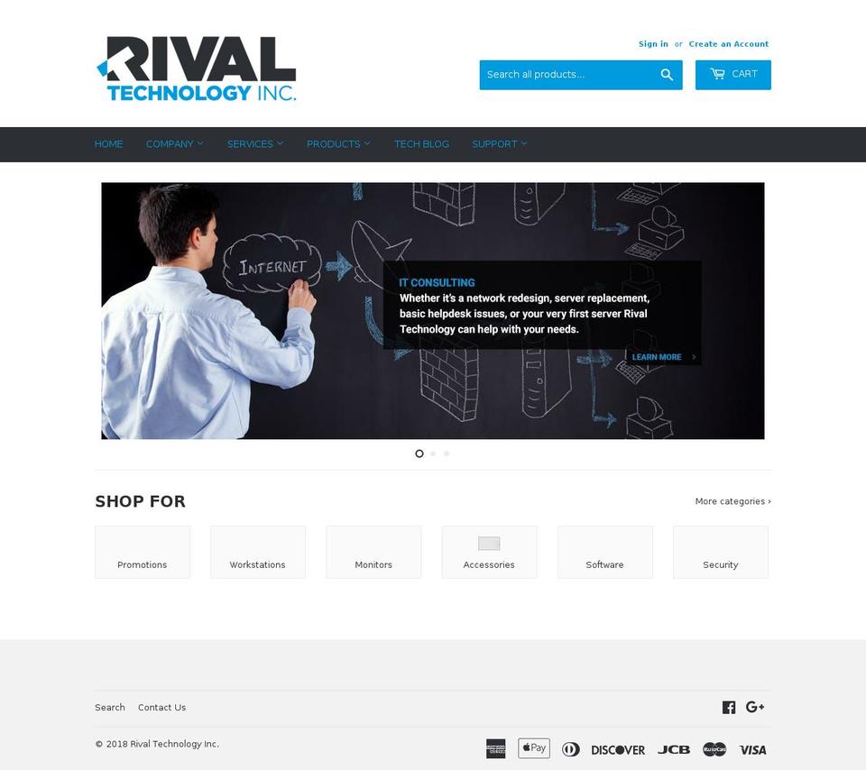 rival.technology shopify website screenshot