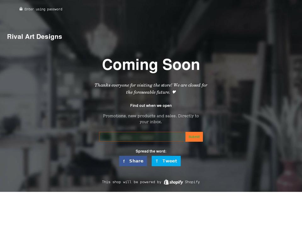 rivalartdesigns.com — Shopify storefront screenshot