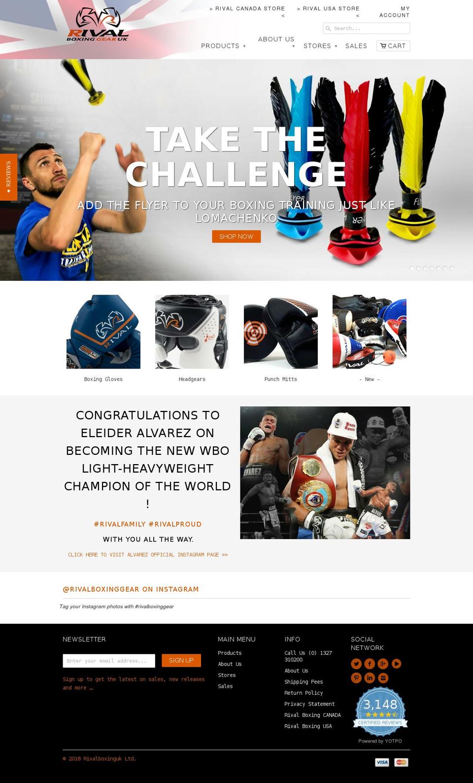 rivalboxinguk.co.uk shopify website screenshot