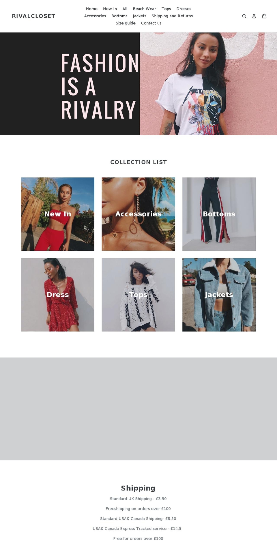 rivalcloset.com shopify website screenshot