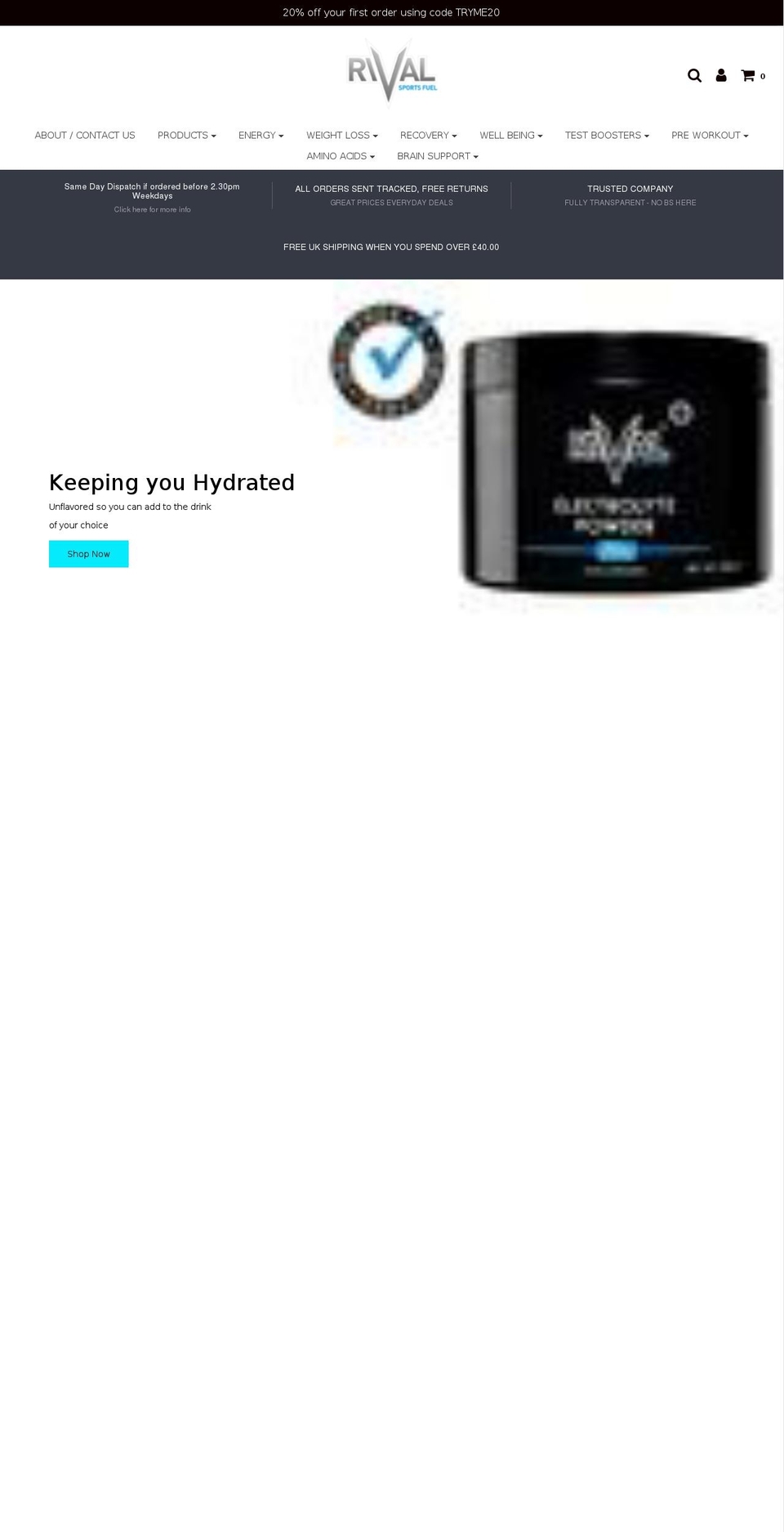 rivalsportsfuel.com — Shopify storefront screenshot