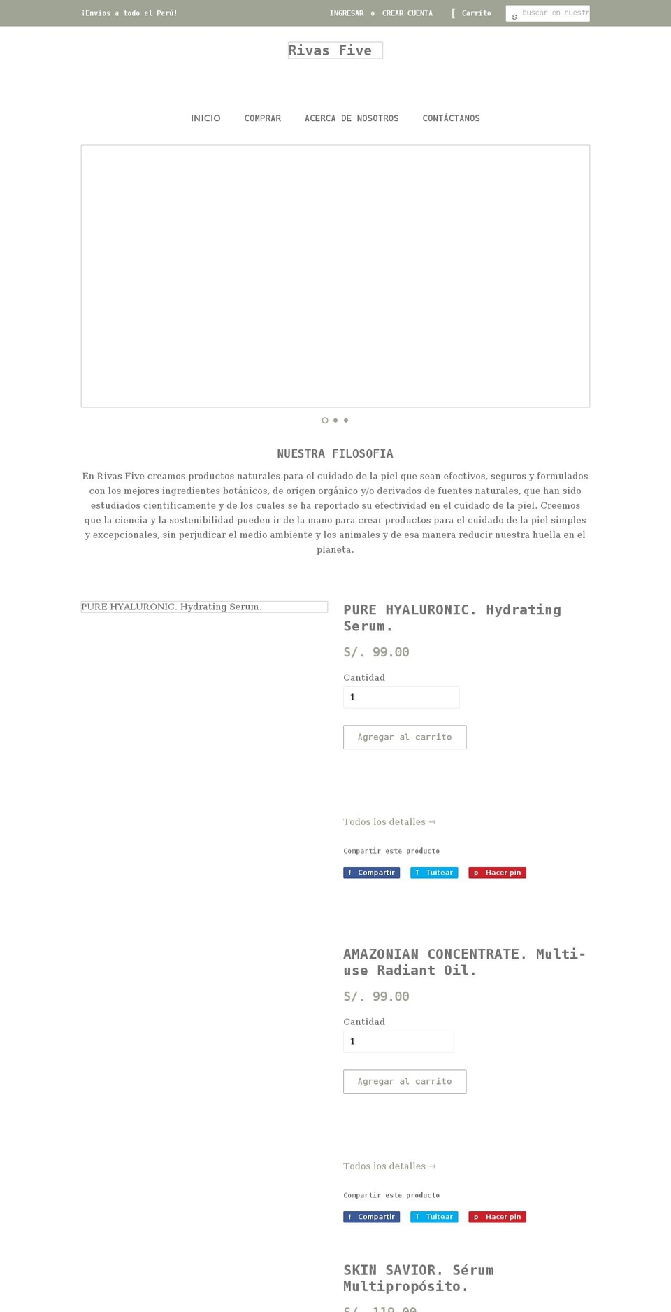 rivasfive.com shopify website screenshot