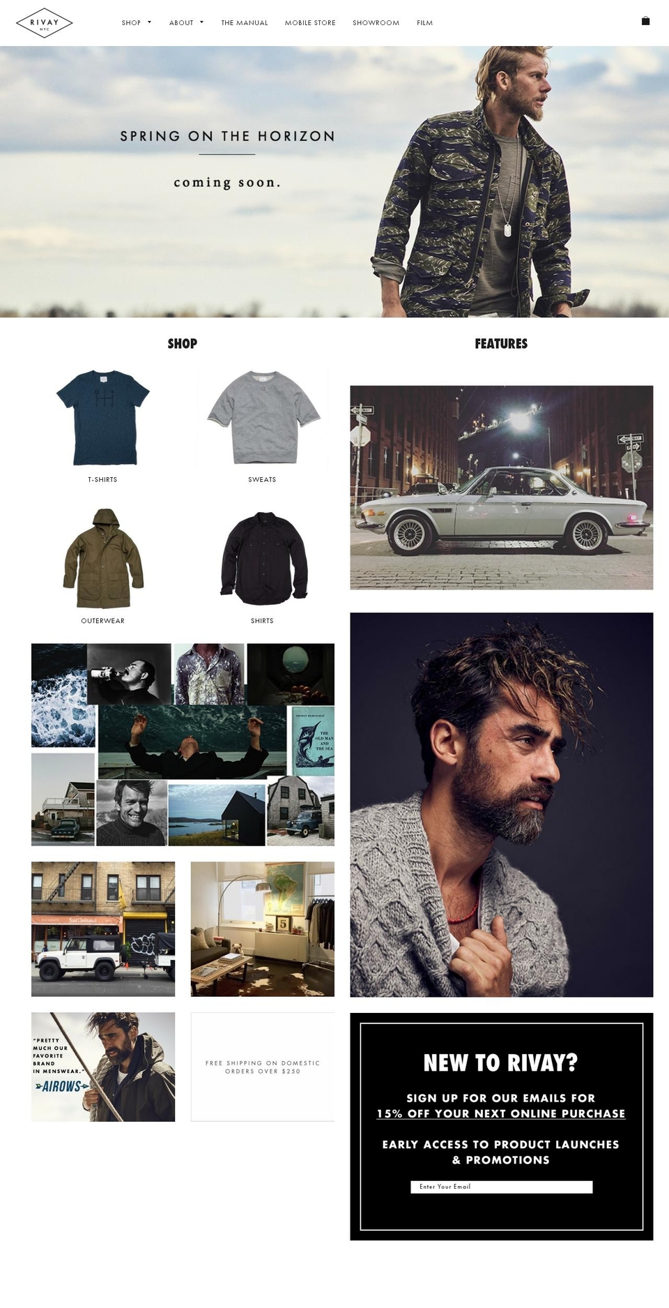 rivaynyc.com shopify website screenshot