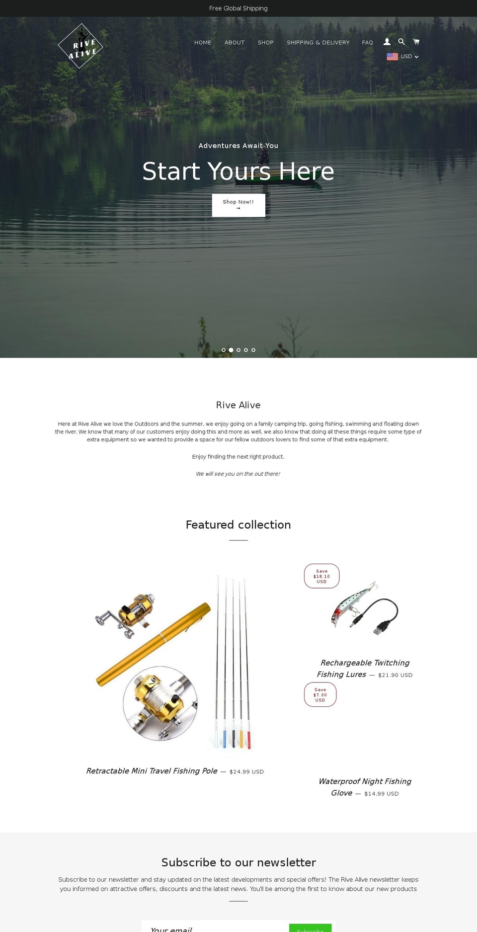 rivealive.com — Shopify storefront screenshot