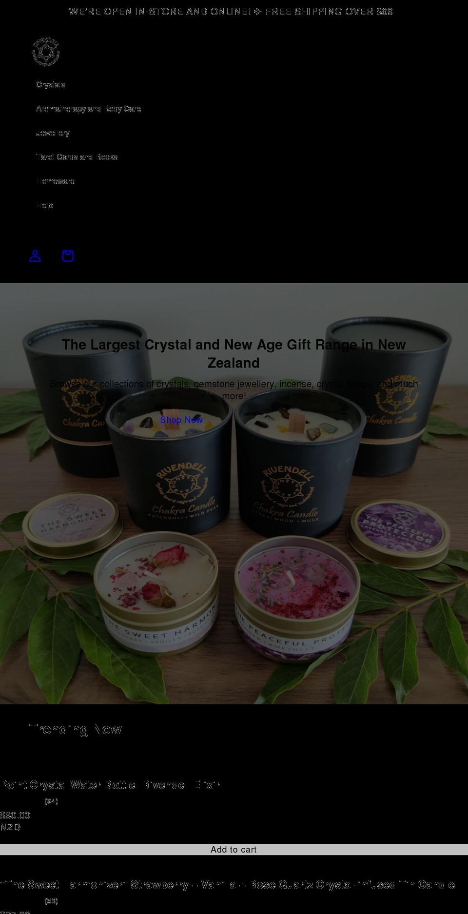 rivendellshop.co.nz shopify website screenshot