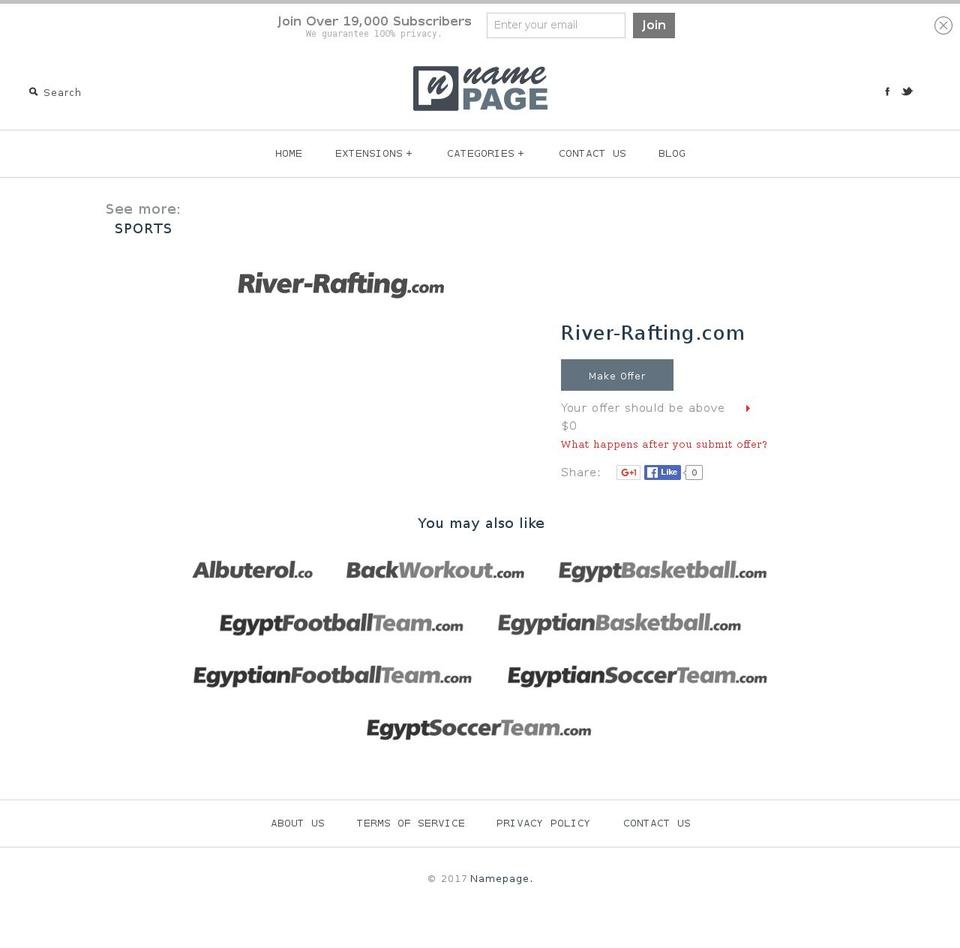river-rafting.com shopify website screenshot