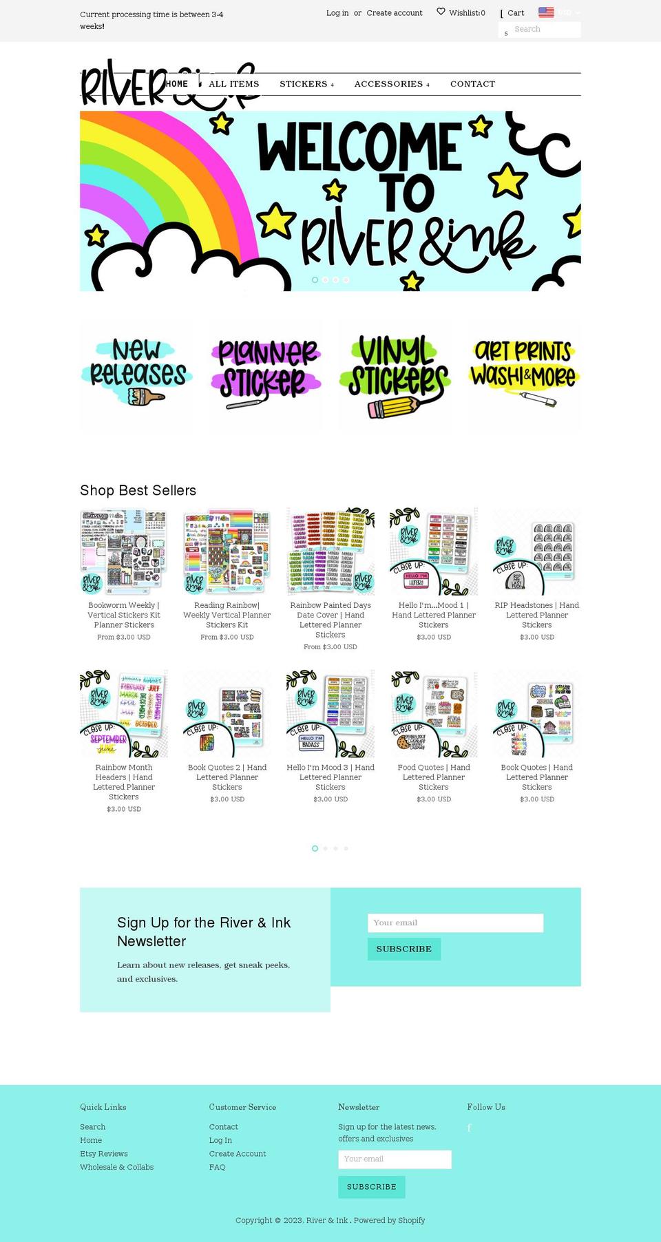 riverandink.com — Shopify storefront screenshot