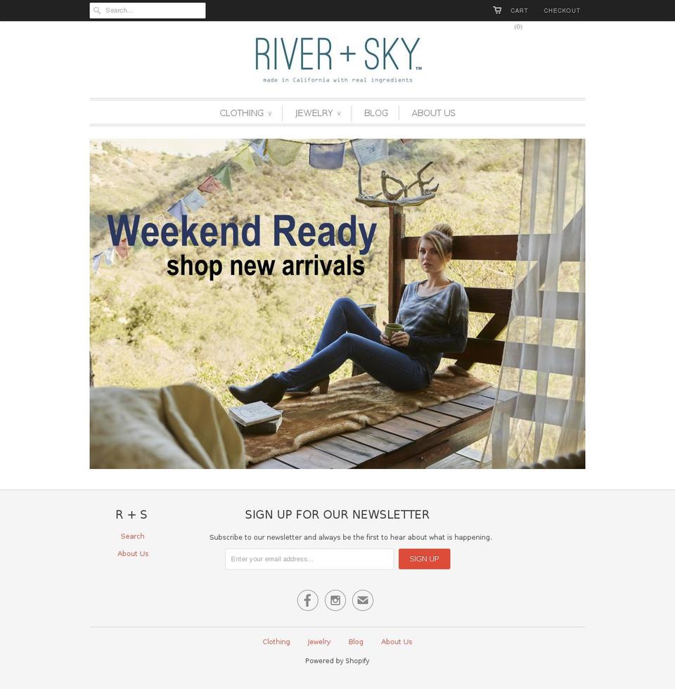 riverandskyjewelry.com shopify website screenshot