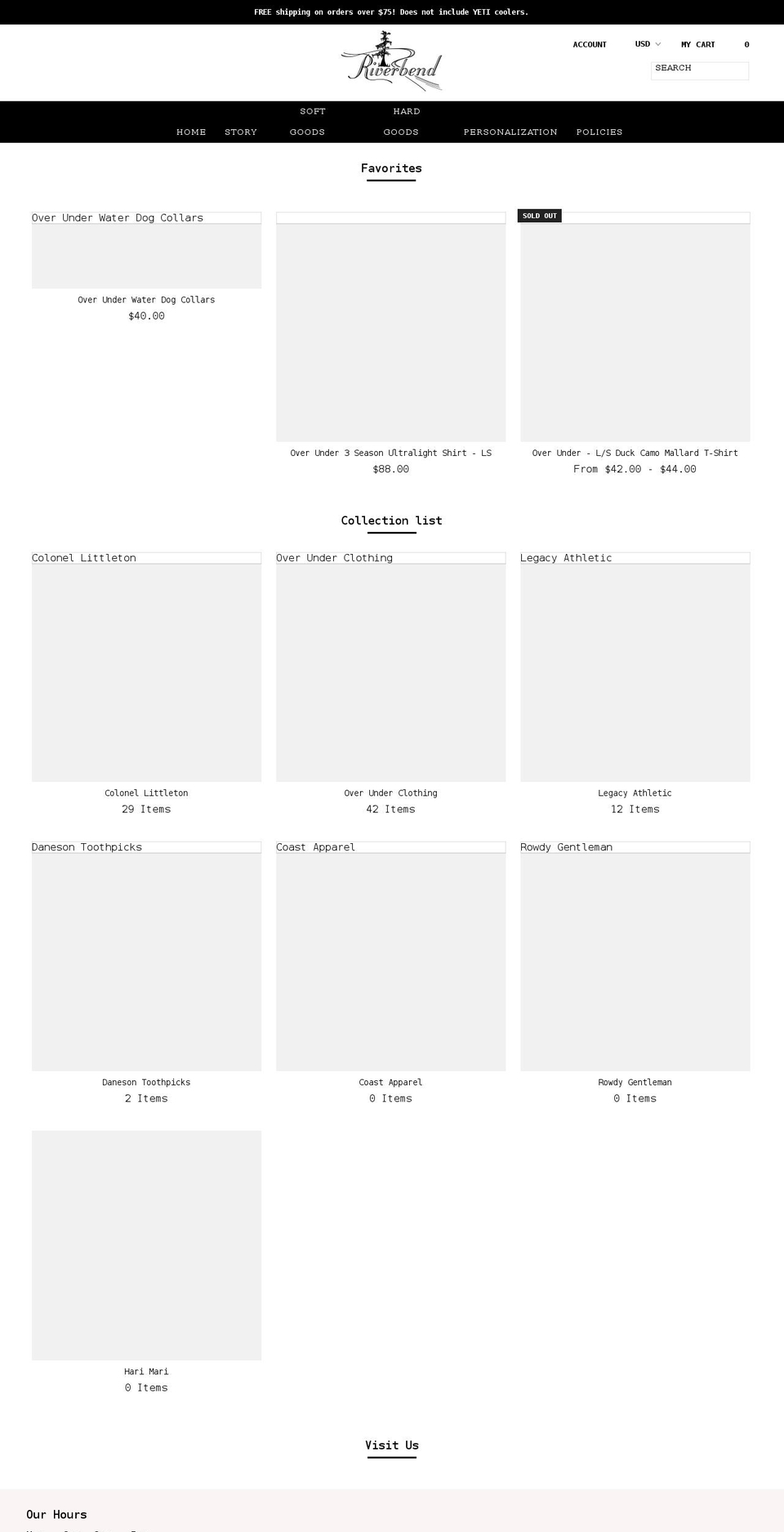 riverbendfairhope.com shopify website screenshot