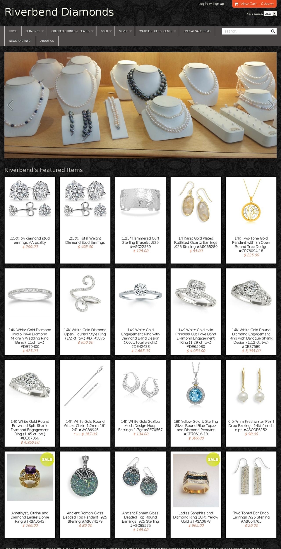 riverbendfinejewelry.com shopify website screenshot