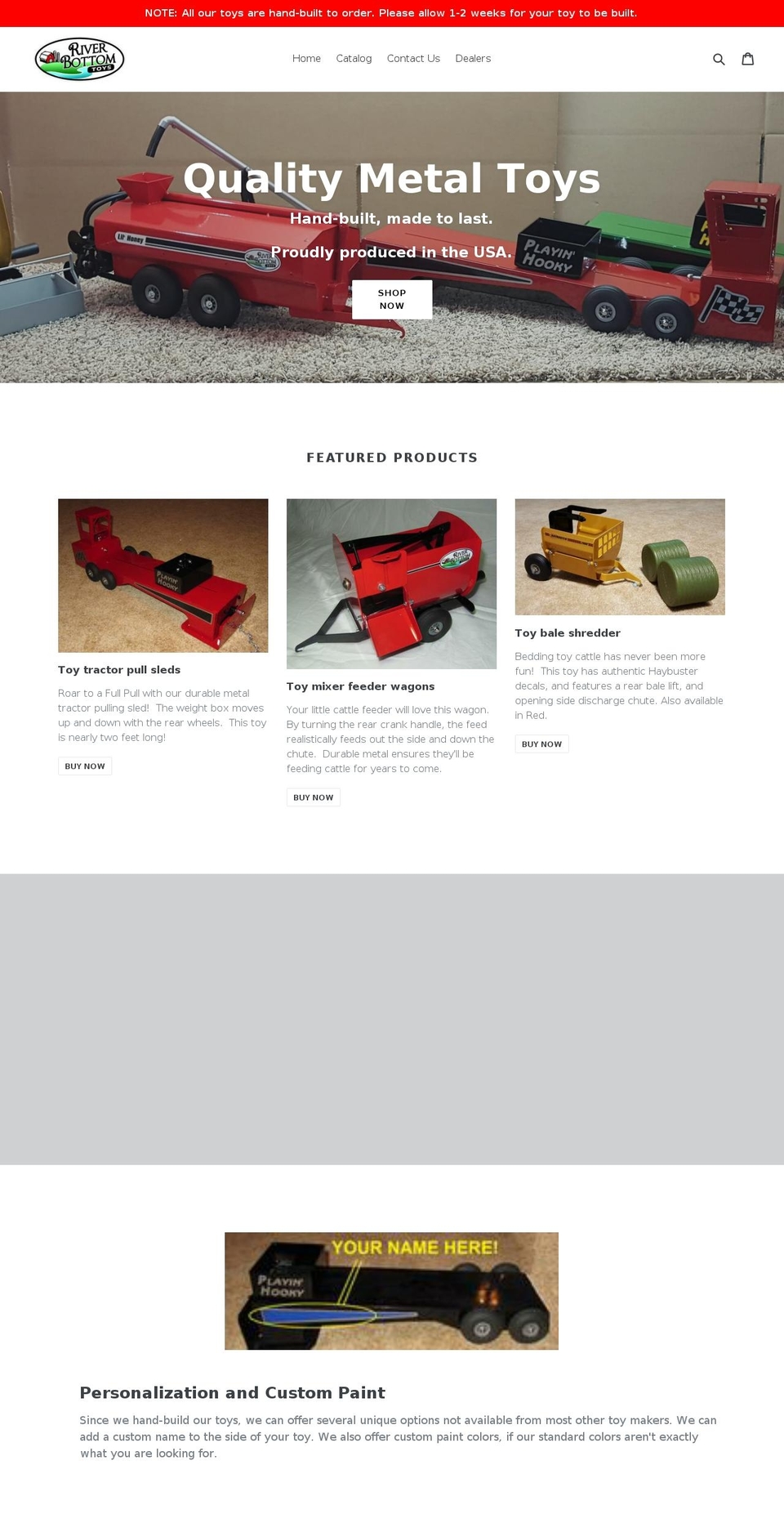 riverbottomtoys.com shopify website screenshot