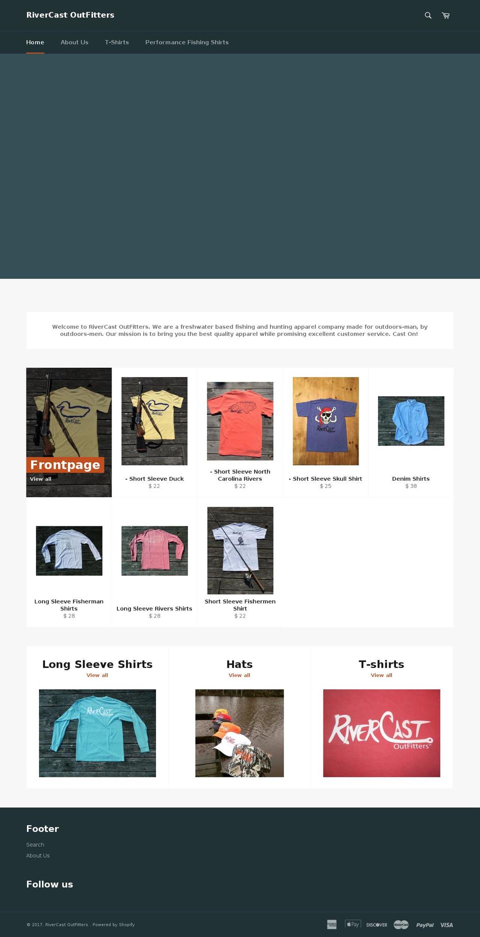 rivercastoutfitters.com shopify website screenshot