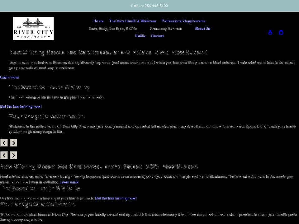 rivercitypharmacy.com shopify website screenshot