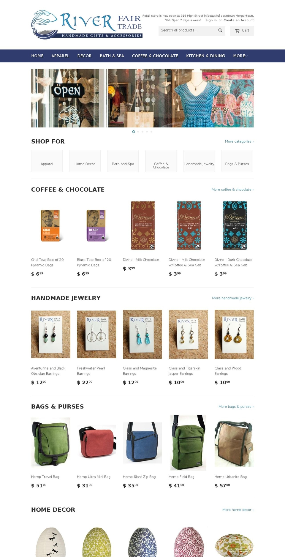 riverfairtrade.com — Shopify storefront screenshot