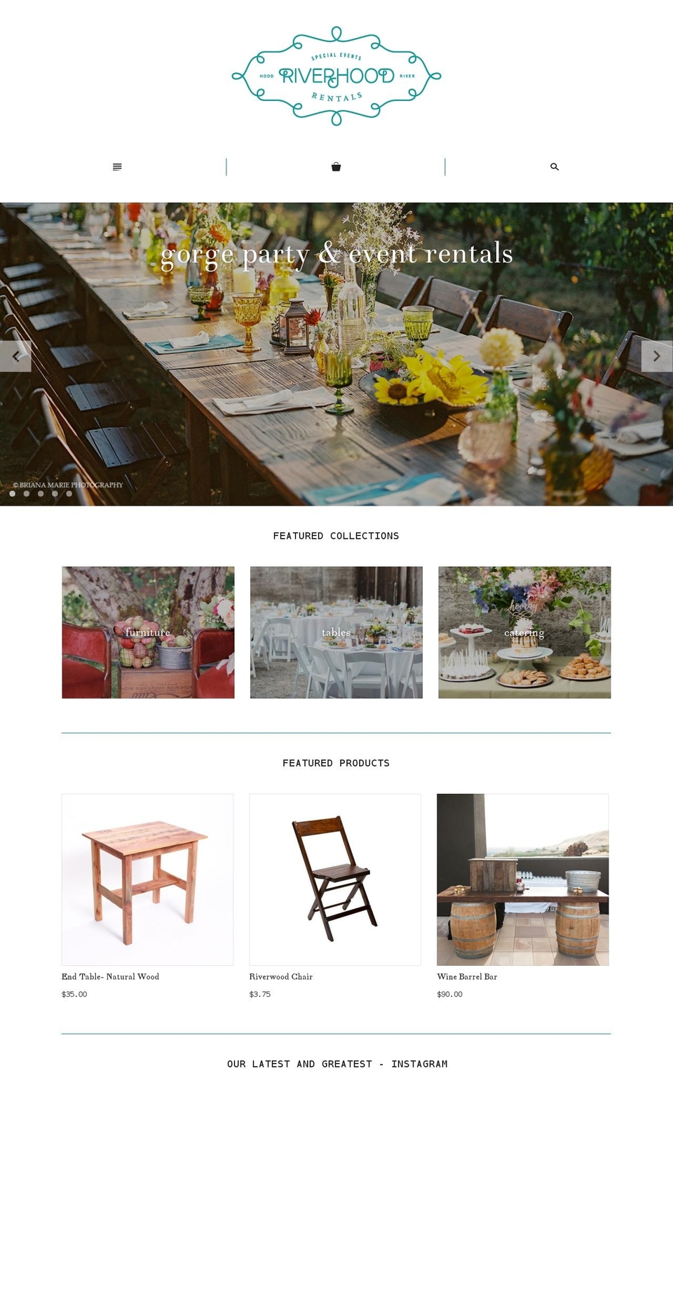 riverhoodrentals.com shopify website screenshot