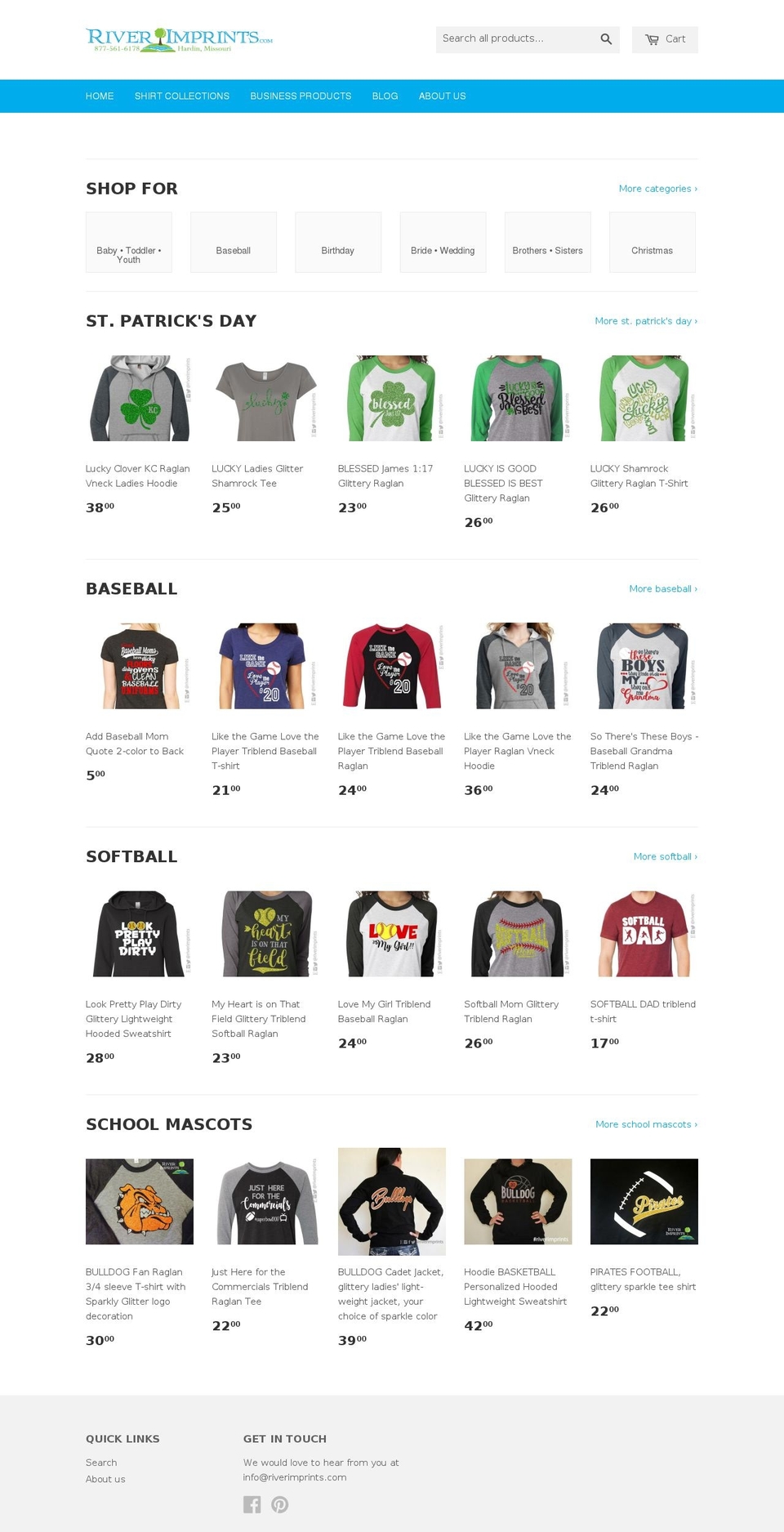riverimprints.com shopify website screenshot