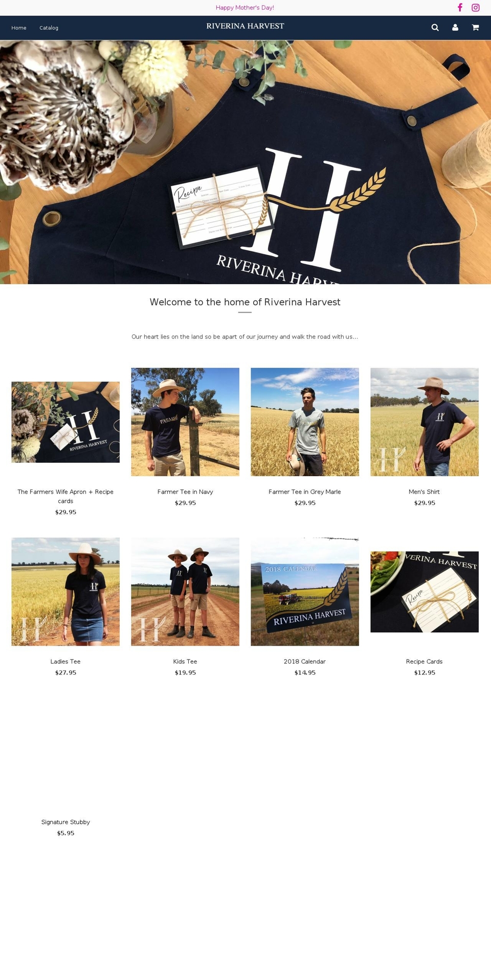 riverinaharvest.com — Shopify storefront screenshot