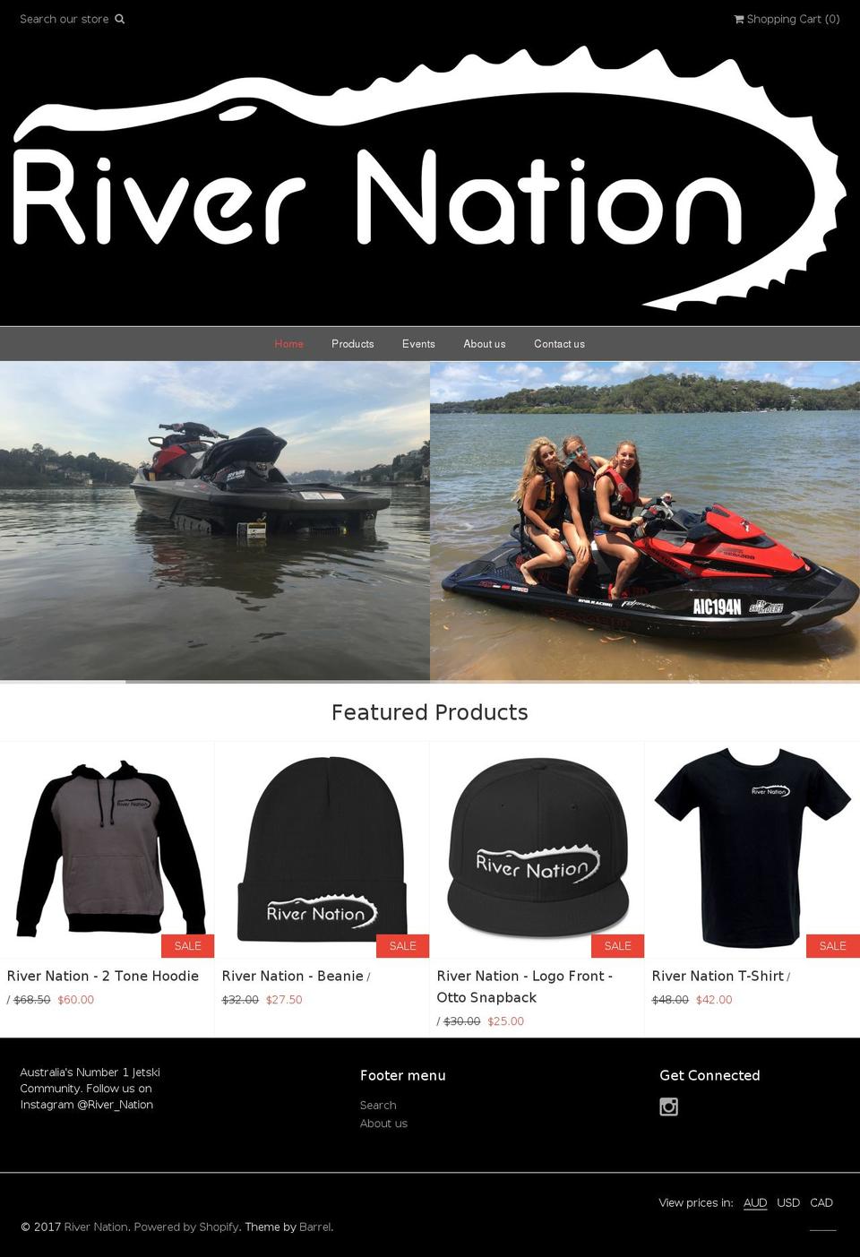 rivernation.net shopify website screenshot