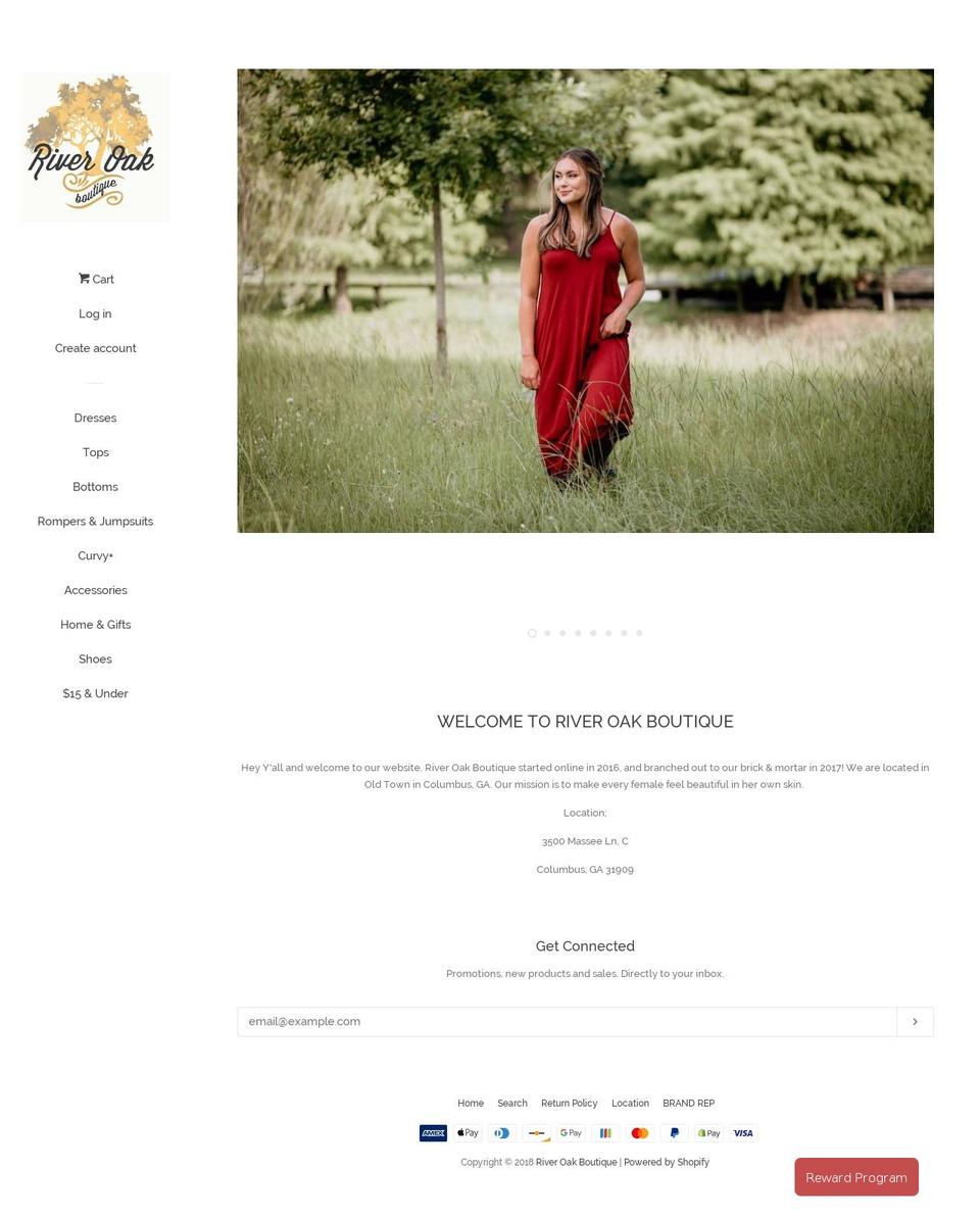 riveroakboutique.com — Shopify storefront screenshot