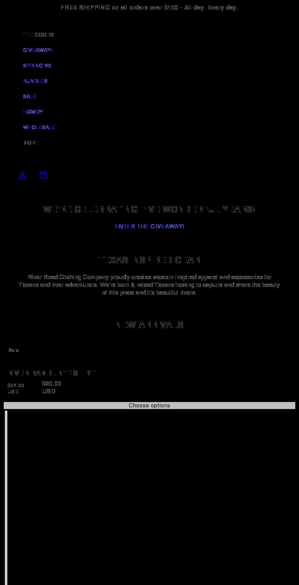 riverroadclothing.com shopify website screenshot