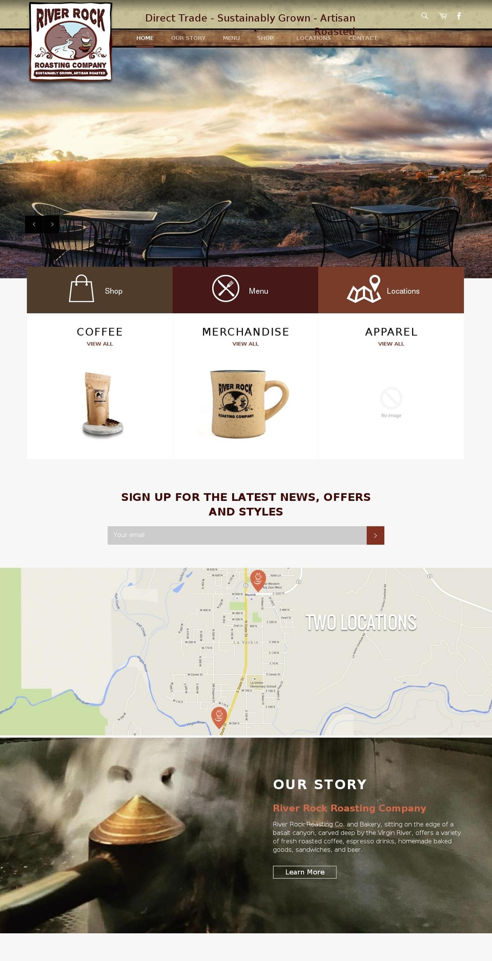 riverrockroasters.com shopify website screenshot