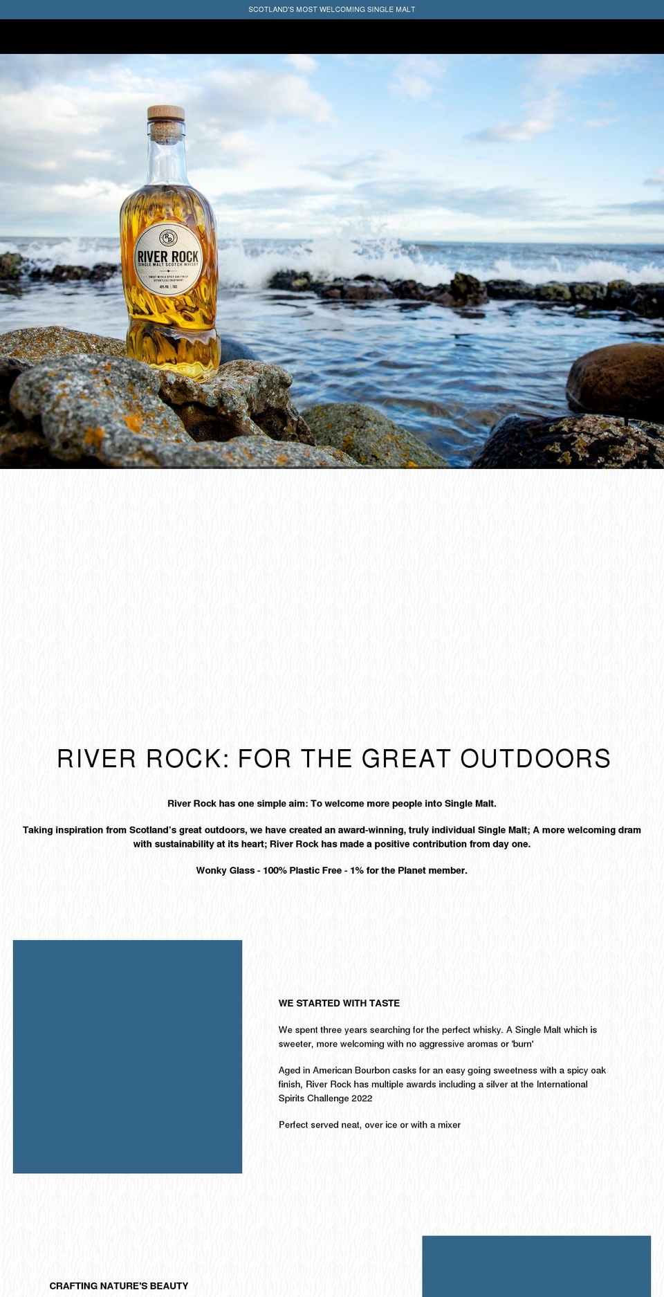 riverrockwhisky.com shopify website screenshot