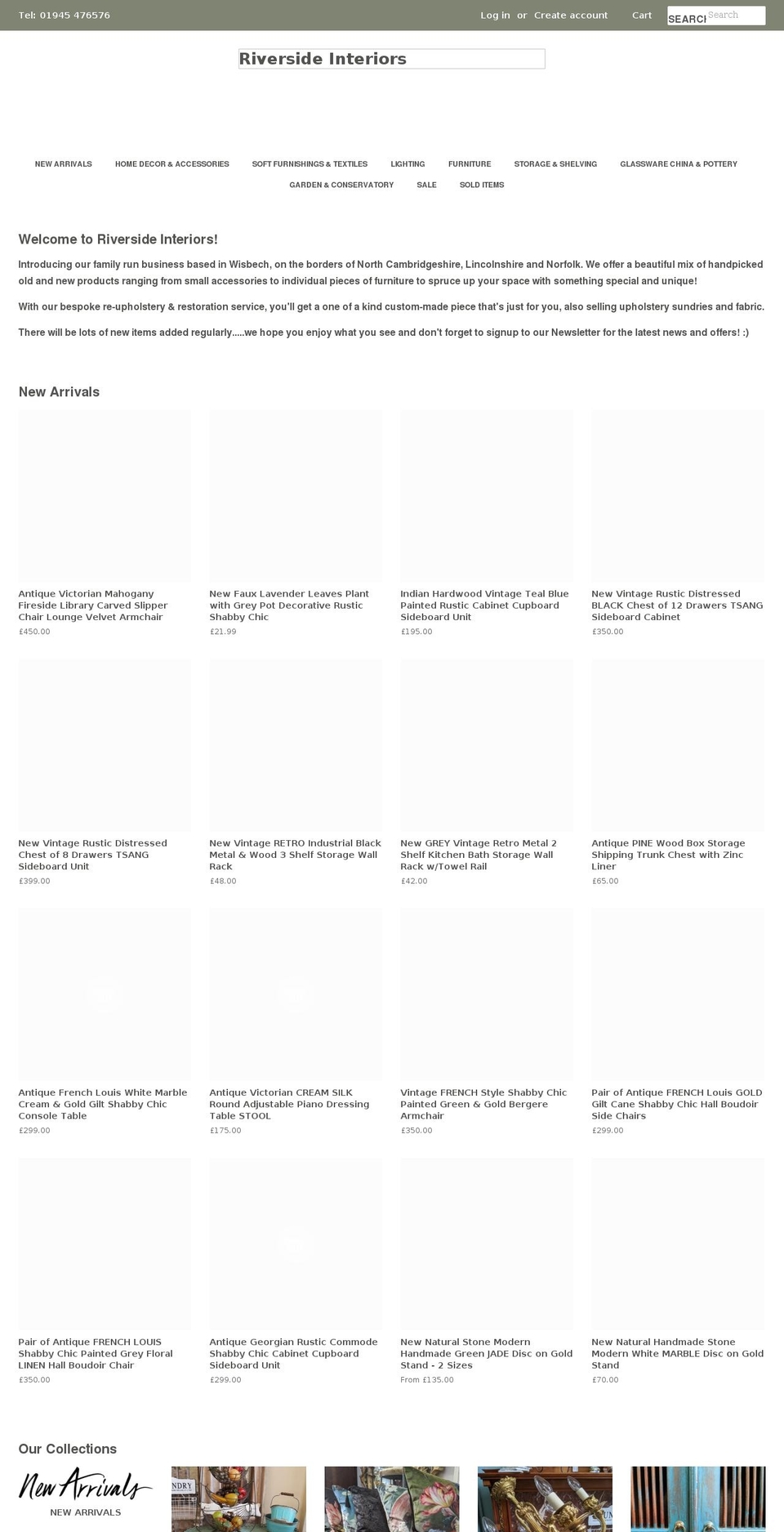 riverside-interiors.com shopify website screenshot