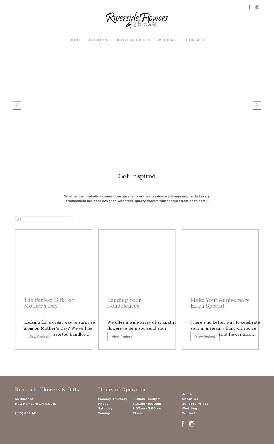 riversideflowers.ca shopify website screenshot