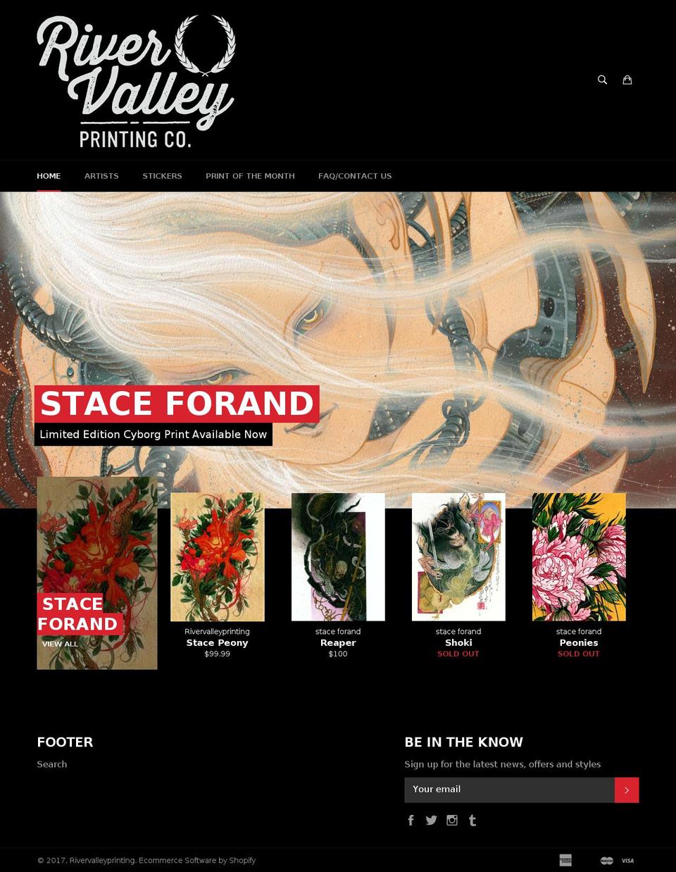 rivervalleyprintingco.com shopify website screenshot