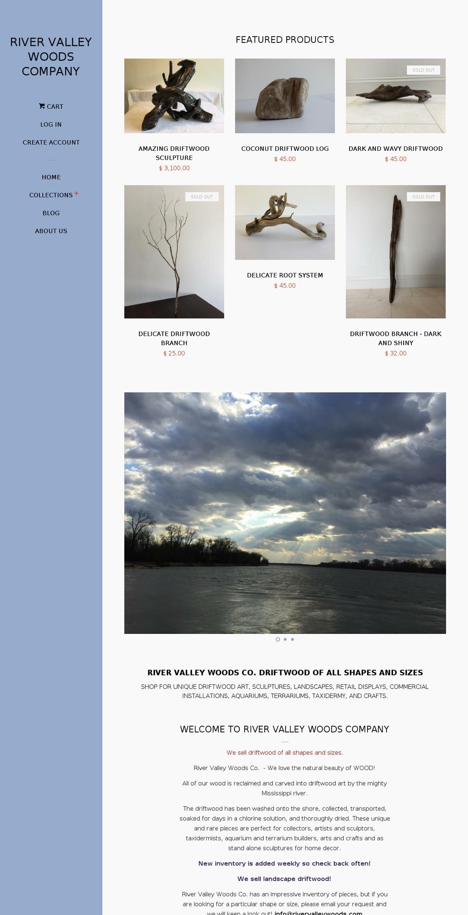 rivervalleywoods.com — Shopify storefront screenshot