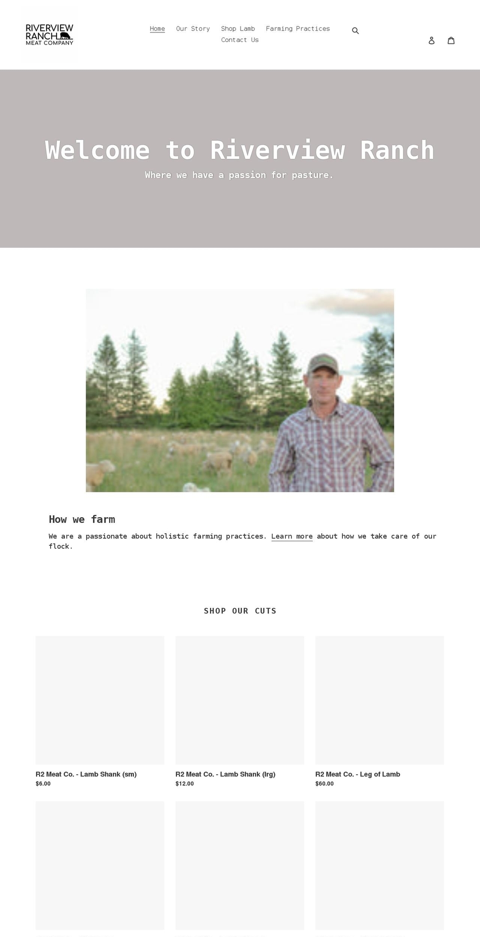 riverviewranchmeatco.ca shopify website screenshot