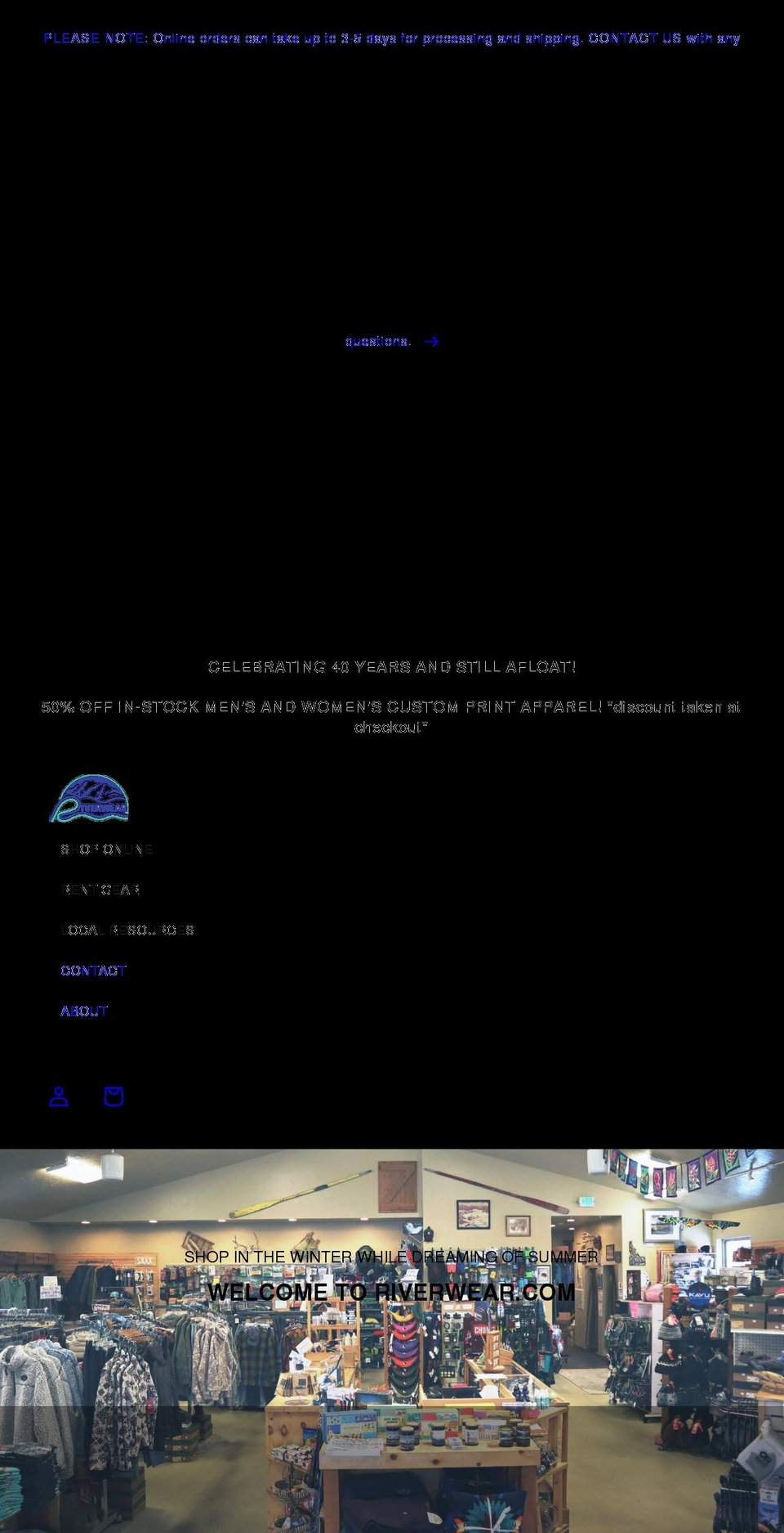 riverwear.com shopify website screenshot