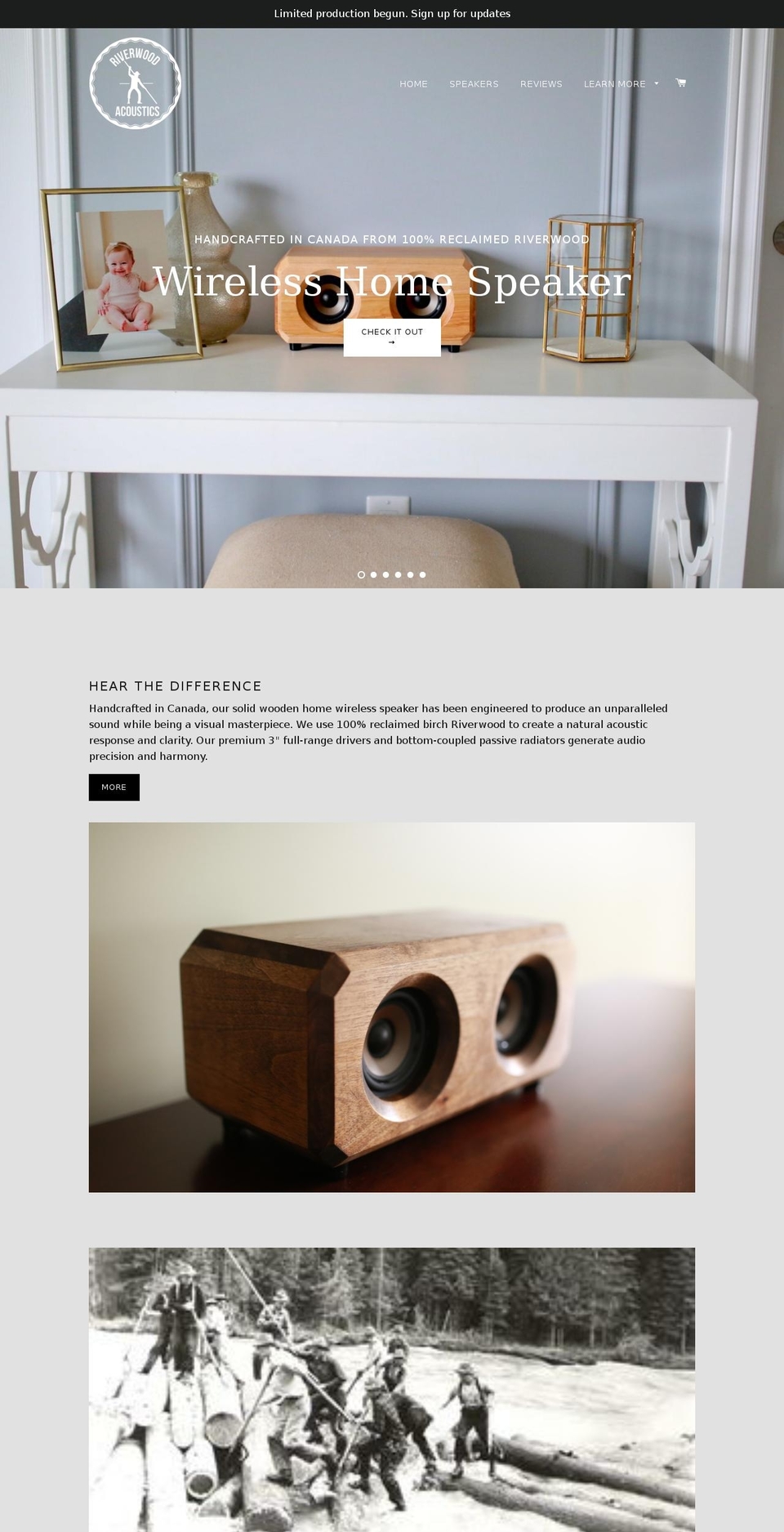 riverwoodacoustics.com shopify website screenshot