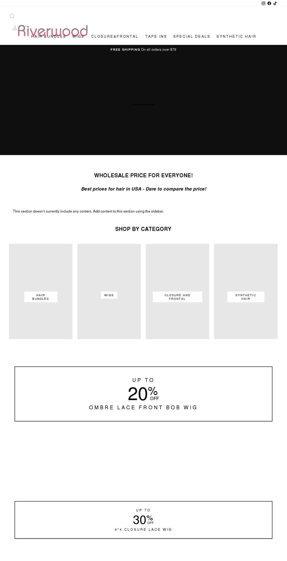 riverwoodfashion.com shopify website screenshot