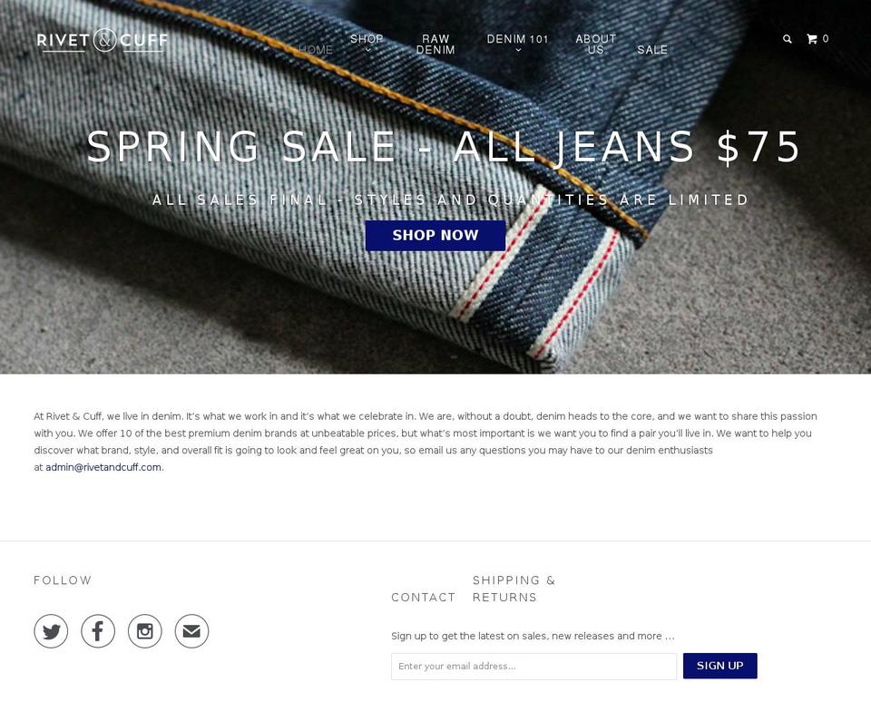 rivetcuff.com — Shopify storefront screenshot