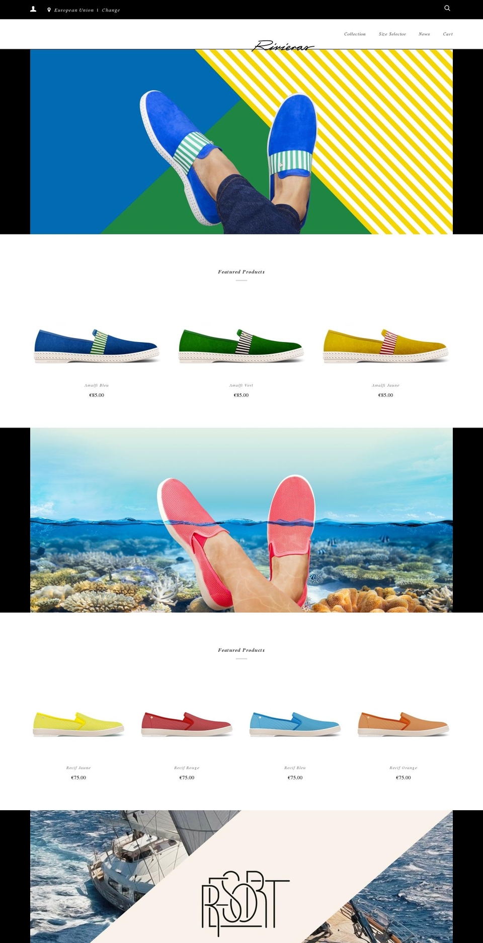 rivieras.shoes shopify website screenshot