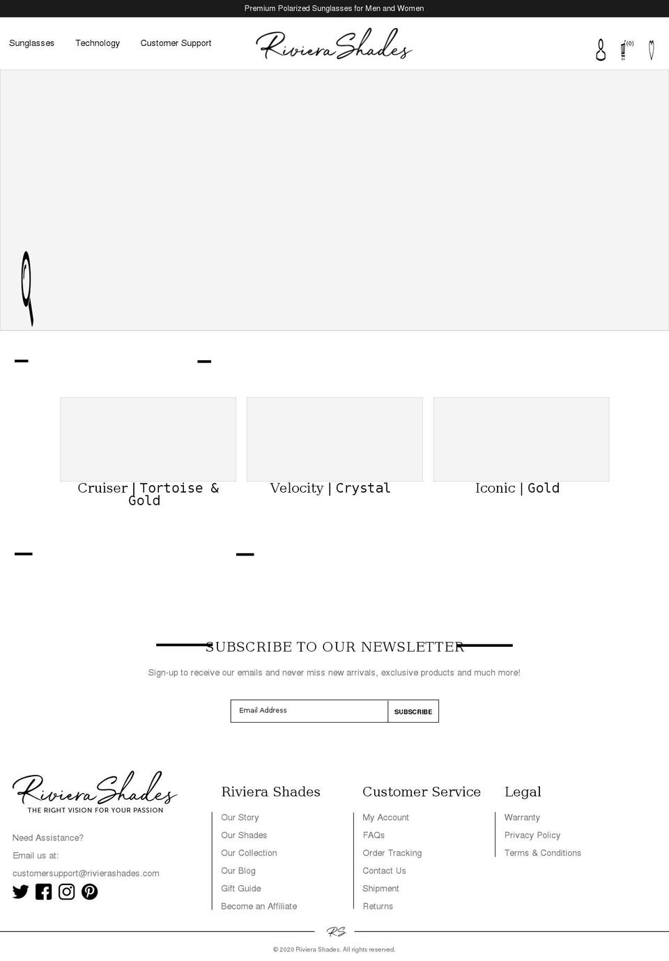rivierashades.com — Shopify storefront screenshot