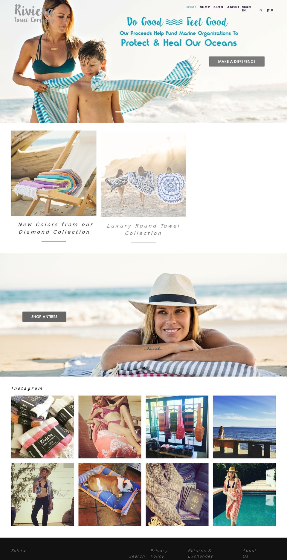 rivieratowel.com shopify website screenshot
