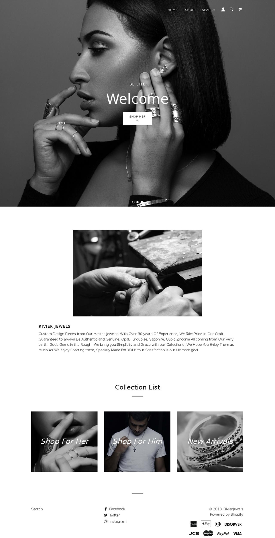 rivierjewels.com — Shopify storefront screenshot