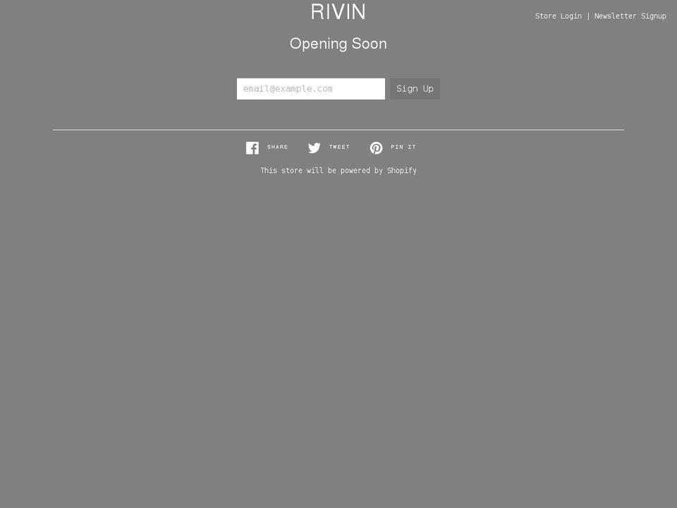 rivin.com shopify website screenshot