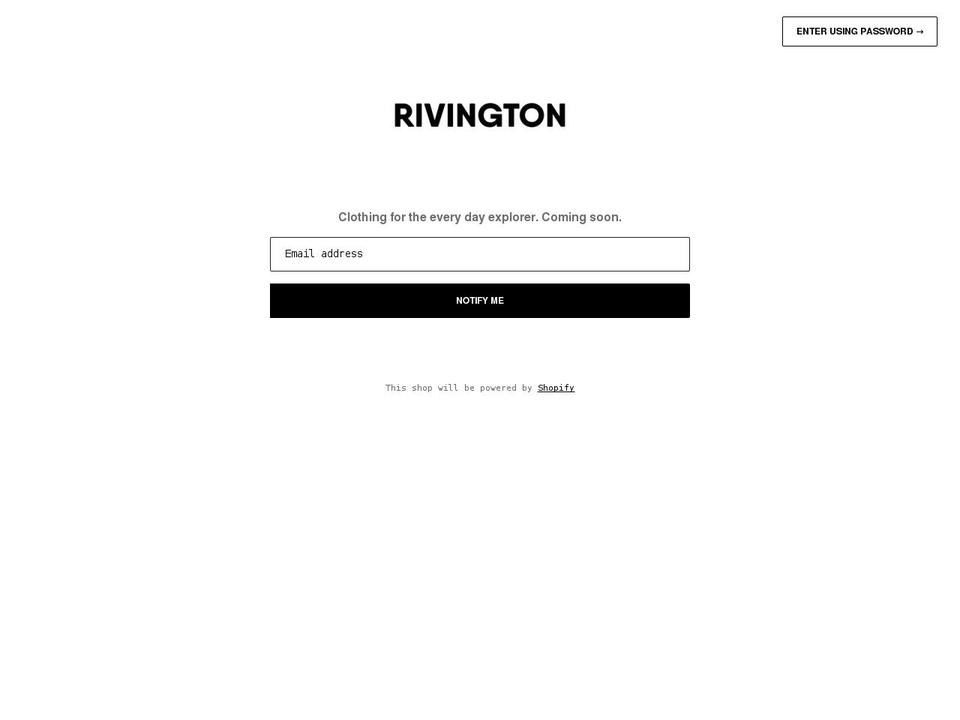 rivington.co.uk shopify website screenshot