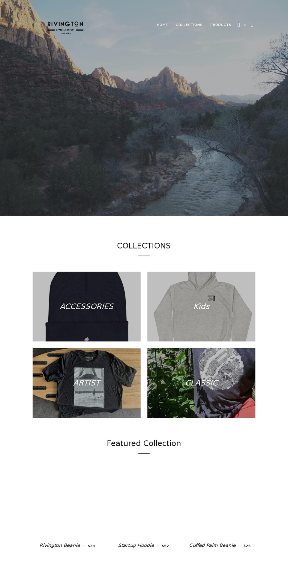 rivingtonapparelco.com shopify website screenshot